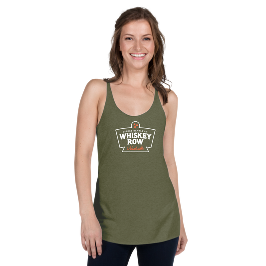 girl wearing Thunderbird Nashville - Ladies Military Green Tank