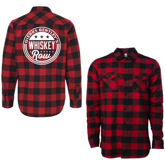 Whiskey Row Red Flannel front and back